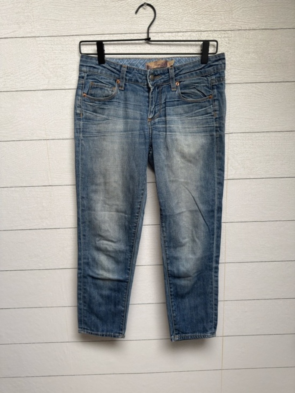Vintage PAIGE Light Wash Cropped Ankle Jeans Straight Leg Y2K Size 26